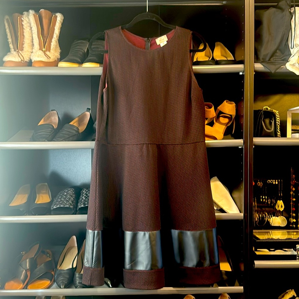 New! Never worn! Mini dress with faux leather detail